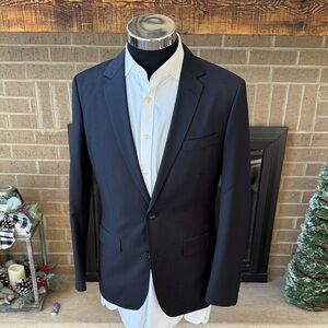 Bonobos mens 38R navy blue solid 100% wool Marzotto Italian fabric suit jacket